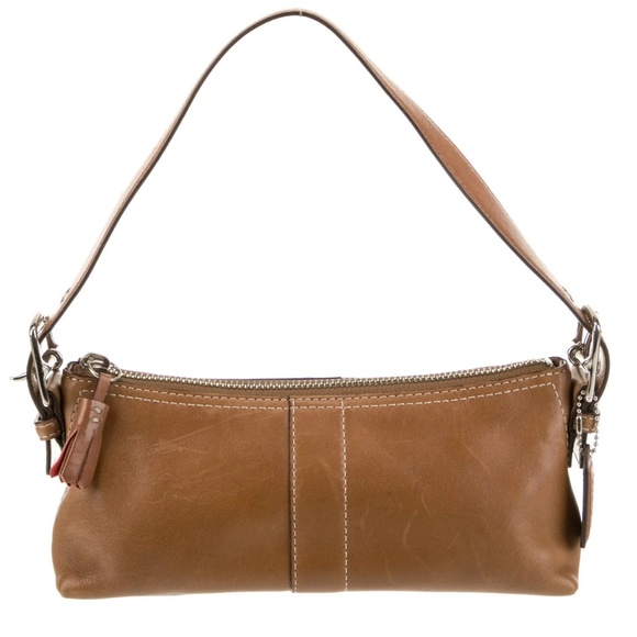 VINTAGE COACH TAN BAGUETTE BAG - Picture 1 of 16